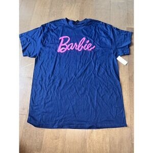 Barbie Logo Women's Navy Hot Pink Tee T-Shirt - Size XL Spell Out Kohl's